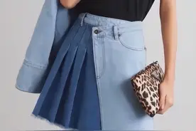 「旧物改造」这些用旧牛仔裤DIY制作的半身裙子，效果还不错！图片