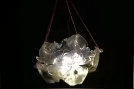 妈妈用空瓶子给孩子做莲花灯，效果太惊艳图片