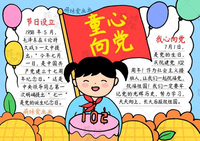 含文字内容的2023七一建党日手抄报合集，简单又漂亮