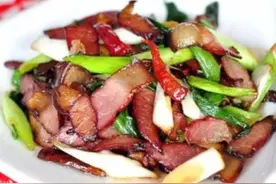 家常炒腊肉，简单美味，待客有面子图片