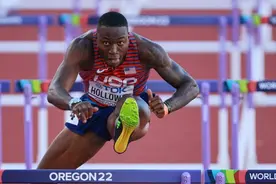 「图集」 美国选手包揽男子110米栏冠亚军 西班牙选手获得铜牌图片