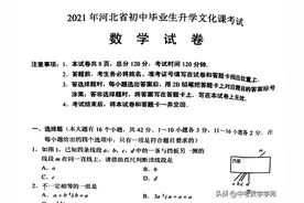 2021年河北省中考数学试卷图片