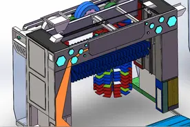 自动洗车系统简易模型3D图纸 Solidworks设计图片