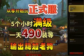 从零开始玩正式服，5个小时满级，一天完成490装等,输出稳如老狗图片