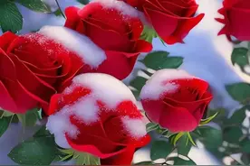 雪中玫瑰，美到心醉！图片