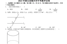 2023年湖北省随州市中考数学试卷图片