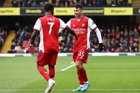 英超-阿森纳3-2沃特福德豪取四连胜 萨卡传射 厄德高马丁内利破门图片