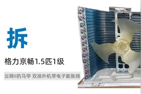 拆格力空调京畅1.5匹1级 云锦II的马甲 双排外机带电子膨胀阀图片