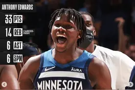 NBA没有状元是好欺负的，来看今日爱德华兹上演死亡隔扣图片