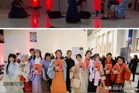 韩国在大英博物馆抢中国春节，中国女留学生穿汉服有力回击 漂亮！图片