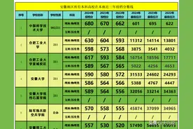 安徽地区所有本科高校最低投档分数线以及位次！2025年择校参考图片