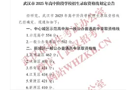 2025年武汉中考录取资格线公布图片
