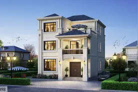 9×12米小面宽欧式别墅，外观时尚大气，布局简约实用图片