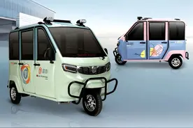 金彭推出全封闭电动三轮车红果，钣金造型，超静音设计，客货两用图片