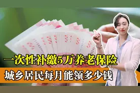 城乡居民养老保险一次性补缴5万，退休后每个月能领多少钱？图片