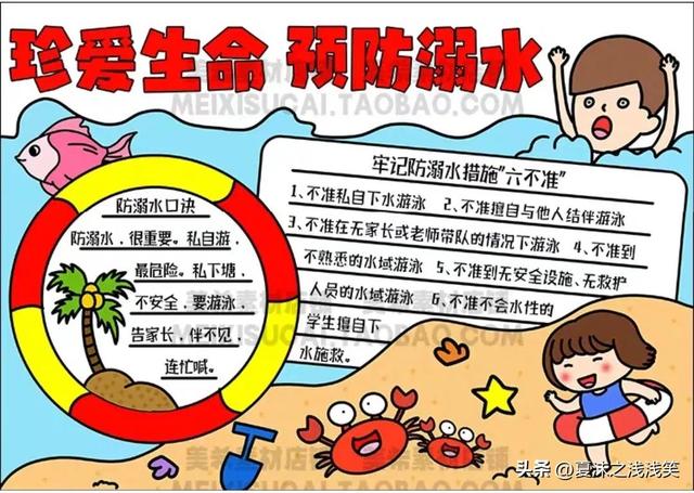 防溺水手抄报精选100张(收藏备用)