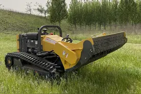 堤坝护坡清草除杂养护，你们是用人工还是用机械图片