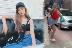 学跆拳道的妹子被流浪汉猥亵，她当街回击，简直女王行为图片