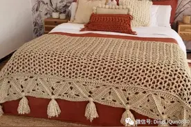 「针织作品」美丽的钩针花边床单、被罩等床上用品图片