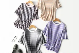 扔了白T恤吧，今年更流行穿“条纹T恤”，这样穿时髦炸了图片