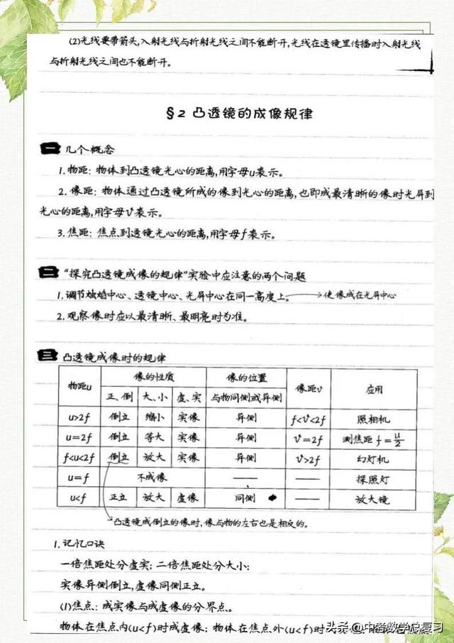 八年级物理：上册知识点总结笔记（直接打印）请收藏