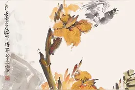 黄花满地秋，一抹斜阳红似火，茫然不见水东流图片