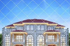 豪华三层兄弟双拼别墅设计图，33套高档农村兄弟双别墅自建房图片