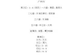 广州市市场信息及赶集时间表图片