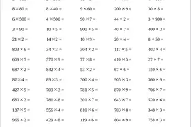 三年级“口算乘法训练”共1000道 建议家长给孩子保存图片