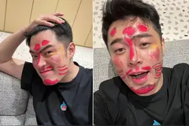 陈赫豪宅带娃被涂花脸！拿名牌口红当玩具，角落巨大紫水晶太奢华图片