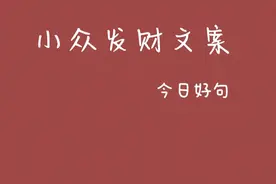 今日摘抄｜小众发财文案图片