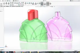 SolidWorks画一个瓶子，虽然步骤有点多，但还是很简单的图片