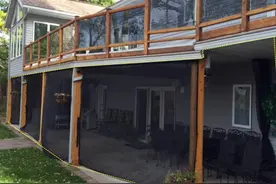 还是外国人过得精细，门外围圈帘子，冬天挡风夏天防蚊虫，真实用图片