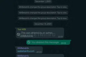 不用“撤回警告”，WhatsApp 将支持群管理员直接删除任意消息图片