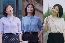 124斤的微胖姑娘，把衬衫穿得清爽又从容，原来美丽从来不被定义图片