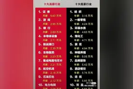 十大高薪行业和十大低薪行业图片