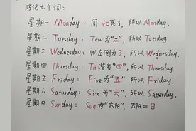 教育盘点(4)：Monday到Sunday，让孩子一次“巧记”，终生难忘图片