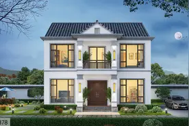 开放式客厅+朝南卧室+西墙无窗，10×11米二层别墅实用舒适图片