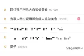 水煮、烧烤...百万粉丝网红用濒危鲨鱼做美食？警方已介入！当事人回应图片