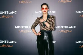 辛芷蕾的“三七身材”太美了，紧身上衣配亮片裤，腰胯比太明显了图片