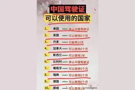 “中国驾驶证”可以使用的国家，看一下你的证，在国外能用多久？图片