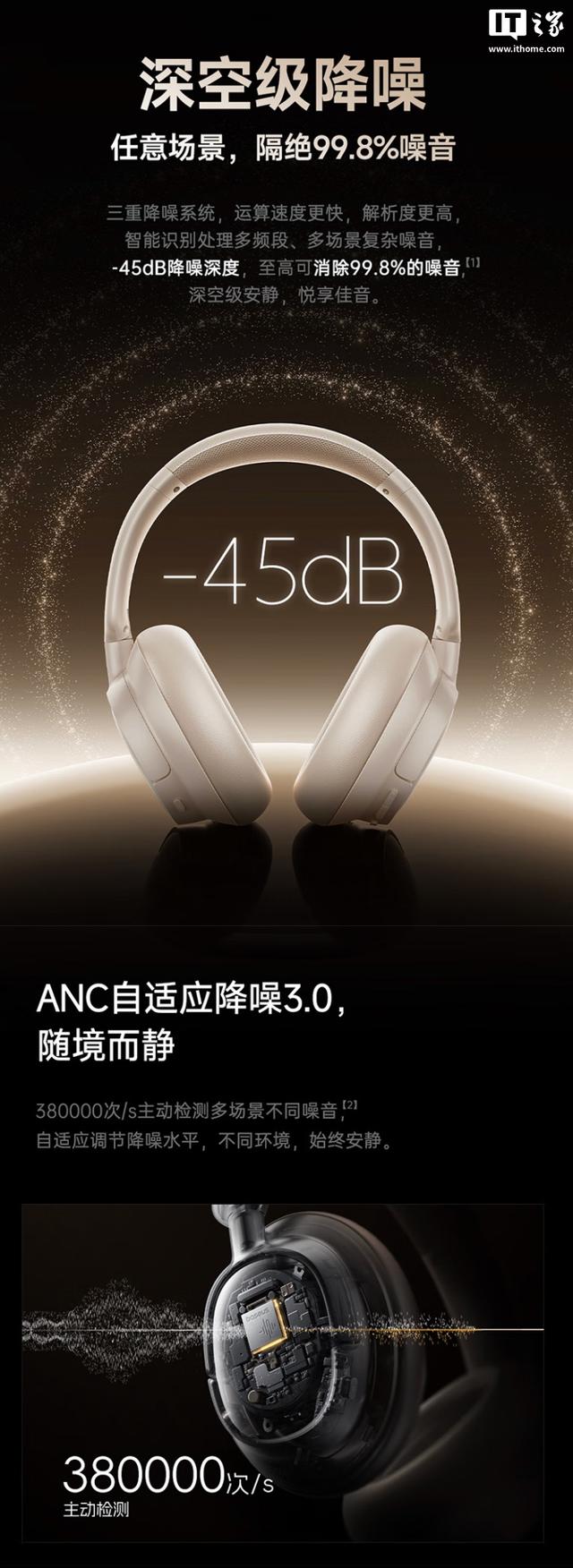 倍思推出BH1头戴式蓝牙耳机：-45dB降噪、Hi Res金标，249元