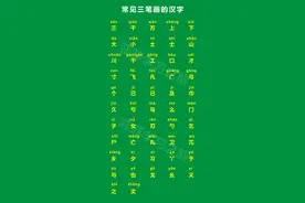 一年级三笔画的汉字，常见的三笔画汉字，三笔画汉字大全图片