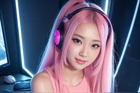 染彩色头发的女孩图片