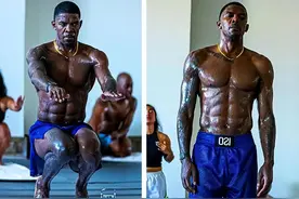 自律狂魔！41岁乔约翰逊8块腹肌如搓衣板，毕比退役变魔鬼筋肉人图片