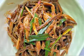 黄花拌干豇豆，是老家的味道图片