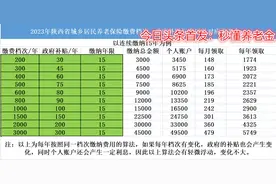 2023年度陕西城乡居民养老保险缴费档次，补贴标准，待遇领取标准图片