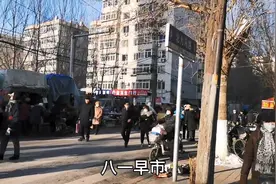 零下14度沈阳八一早市，7元大馄饨好吃不贵，菜价整体下跌图片