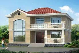 农村自建房复式楼空间才显大气，推荐5款，有挑高客厅与旋转楼梯图片