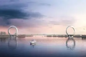 广州这座大桥功能与美观兼顾，采用“皓月南沙”方案，红线宽60米图片